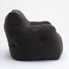 010-Soft Teddy Fabric Tufted Foam Bean Bag Chair With Teddy Fabric Dark Gray