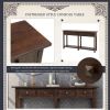 Rustic Brushed Texture Entryway Table Console Table with Drawer and Bottom Shelf for Living Room (Espresso)