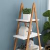 Solid bamboo wood oxford 'A'frame ladder display bookshelf