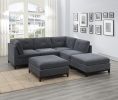 Modular Living Room Furniture Corner Wedge Ash Chenille Fabric 1pc Cushion Wedge Sofa Couch.