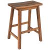 Farmhouse Rustic 2-piece Counter Height Wood Kitchen Dining Stools for Small Places, Walnut