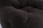 010-Soft Teddy Fabric Tufted Foam Bean Bag Chair With Teddy Fabric Dark Gray