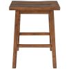 Farmhouse Rustic 2-piece Counter Height Wood Kitchen Dining Stools for Small Places, Walnut