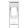 Rustic Brushed Texture Entryway Table Console Table with Drawer and Bottom Shelf for Living Room (Ivory White)