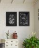 "Vintage Flowers in Bloom" 2-Piece Vignette by HOUSE FENWAY , Ready to Hang Framed Print, Black Frame