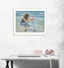 "Playing in the Water" By Georgia Janisse, Printed Wall Art, Ready To Hang Framed Poster, White Frame