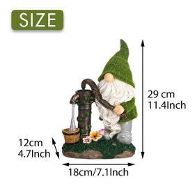 Cartoon Gnome Dwarf Statue Garden Lighting Waterproof Resin Figurines Solar Light Outdoor Lawn Courtyard Night Decorative Lamp (Emitting Color: A)